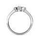 4 - Irina 0.50 ctwLab Grown Diamond With Side Pink Sapphire Three Stone Engagement Ring 