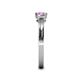 5 - Irina 0.50 ctwLab Grown Diamond With Side Pink Sapphire Three Stone Engagement Ring 