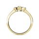 4 - Irina 0.47 ctwLab Grown Diamond With Side Pink Tourmaline Three Stone Engagement Ring 