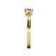 5 - Irina 0.47 ctwLab Grown Diamond With Side Pink Tourmaline Three Stone Engagement Ring 