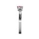 5 - Irina 0.47 ctwLab Grown Diamond With Side Pink Tourmaline Three Stone Engagement Ring 