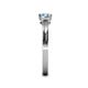 5 - Irina 0.49 ctwLab Grown Diamond With Side Blue Topaz Three Stone Engagement Ring 