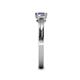 5 - Irina 0.47 ctwLab Grown Diamond With Side Iolite Three Stone Engagement Ring 