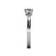 5 - Irina 0.49 ctwLab Grown Diamond With Side Smoky Quartz Three Stone Engagement Ring 