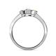 4 - Irina 0.54 ctwLab Grown Diamond With Side Peridot Three Stone Engagement Ring 