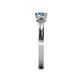 5 - Irina 0.49 ctwLab Grown Diamond With Side Blue Diamond Three Stone Engagement Ring 