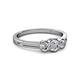 4 - Irina 0.49 ctw Lab Grown Diamond (4.00 mm)  with Side Lab Grown Diamond Three Stone Engagement Ring 