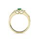 5 - Jamille Emerald and Diamond Three Stone with Side Emerald Ring 