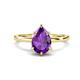 1 - Lucia 1.28 ctw Amethyst Pear Shape (9x6 mm) Hidden Halo accented Natural Diamond Engagement Ring  