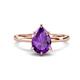 1 - Lucia 1.28 ctw Amethyst Pear Shape (9x6 mm) Hidden Halo accented Natural Diamond Engagement Ring  