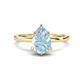 1 - Lucia 1.33 ctw Aquamarine Pear Shape (9x6 mm) Hidden Halo accented Natural Diamond Engagement Ring  