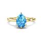 1 - Lucia 1.78 ctw Blue Topaz Pear Shape (9x6 mm) Hidden Halo accented Natural Diamond Engagement Ring  