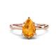 1 - Lucia 1.33 ctw Citrine Pear Shape (9x6 mm) Hidden Halo accented Natural Diamond Engagement Ring  