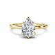 1 - Lucia 1.43 ctw Moissanite Pear Shape (9x6 mm) Hidden Halo accented Natural Diamond Engagement Ring  