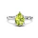 1 - Lucia 1.63 ctw Peridot Pear Shape (9x6 mm) Hidden Halo accented Natural Diamond Engagement Ring  