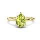 1 - Lucia 1.63 ctw Peridot Pear Shape (9x6 mm) Hidden Halo accented Natural Diamond Engagement Ring  