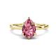 1 - Lucia 1.63 ctw Pink Tourmaline Pear Shape (9x6 mm) Hidden Halo accented Natural Diamond Engagement Ring  
