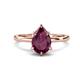 1 - Lucia 1.58 ctw Rhodolite Garnet Pear Shape (9x6 mm) Hidden Halo accented Natural Diamond Engagement Ring  