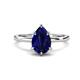 1 - Lucia 2.28 ctw Blue Sapphire Pear Shape (9x7 mm) Hidden Halo accented Natural Diamond Engagement Ring  