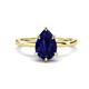 1 - Lucia 2.28 ctw Blue Sapphire Pear Shape (9x7 mm) Hidden Halo accented Natural Diamond Engagement Ring  