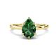 1 - Lucia 1.48 ctw Created Emerald Pear Shape (9x7 mm) Hidden Halo accented Natural Diamond Engagement Ring  