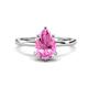 1 - Lucia 2.28 ctw Created Pink Sapphire Pear Shape (9x7 mm) Hidden Halo accented Natural Diamond Engagement Ring  