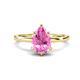 1 - Lucia 2.28 ctw Created Pink Sapphire Pear Shape (9x7 mm) Hidden Halo accented Natural Diamond Engagement Ring  