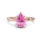 1 - Lucia 2.28 ctw Created Pink Sapphire Pear Shape (9x7 mm) Hidden Halo accented Natural Diamond Engagement Ring  