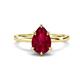 1 - Lucia 2.68 ctw Created Ruby Pear Shape (9x7 mm) Hidden Halo accented Natural Diamond Engagement Ring  