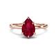 1 - Lucia 2.68 ctw Created Ruby Pear Shape (9x7 mm) Hidden Halo accented Natural Diamond Engagement Ring  