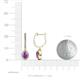 3 - Ilona 0.92 ctw Amethyst Pear Shape (5x3 mm) with accented Diamond Halo Dangling Earrings 