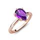 3 - Lucia 1.28 ctw Amethyst Pear Shape (9x6 mm) Hidden Halo accented Natural Diamond Engagement Ring  