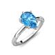 3 - Lucia 1.78 ctw Blue Topaz Pear Shape (9x6 mm) Hidden Halo accented Natural Diamond Engagement Ring  