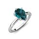 3 - Lucia 1.78 ctw London Blue Topaz Pear Shape (9x6 mm) Hidden Halo accented Natural Diamond Engagement Ring  