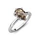 3 - Lucia 1.33 ctw Smoky Quartz Pear Shape (9x6 mm) Hidden Halo accented Natural Diamond Engagement Ring  