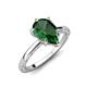 3 - Lucia 1.48 ctw Created Emerald Pear Shape (9x7 mm) Hidden Halo accented Natural Diamond Engagement Ring  