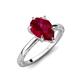 3 - Lucia 2.68 ctw Created Ruby Pear Shape (9x7 mm) Hidden Halo accented Natural Diamond Engagement Ring  