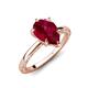 3 - Lucia 2.68 ctw Created Ruby Pear Shape (9x7 mm) Hidden Halo accented Natural Diamond Engagement Ring  