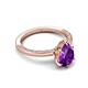 5 - Lucia 1.28 ctw Amethyst Pear Shape (9x6 mm) Hidden Halo accented Natural Diamond Engagement Ring  