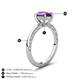 4 - Lucia 1.28 ctw Amethyst Pear Shape (9x6 mm) Hidden Halo accented Natural Diamond Engagement Ring  