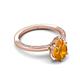 5 - Lucia 1.33 ctw Citrine Pear Shape (9x6 mm) Hidden Halo accented Natural Diamond Engagement Ring  