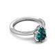 5 - Lucia 1.78 ctw London Blue Topaz Pear Shape (9x6 mm) Hidden Halo accented Natural Diamond Engagement Ring  