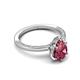 5 - Lucia 1.63 ctw Pink Tourmaline Pear Shape (9x6 mm) Hidden Halo accented Natural Diamond Engagement Ring  
