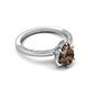 5 - Lucia 1.33 ctw Smoky Quartz Pear Shape (9x6 mm) Hidden Halo accented Natural Diamond Engagement Ring  