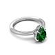 5 - Lucia 1.48 ctw Created Emerald Pear Shape (9x7 mm) Hidden Halo accented Natural Diamond Engagement Ring  