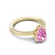 5 - Lucia 2.28 ctw Created Pink Sapphire Pear Shape (9x7 mm) Hidden Halo accented Natural Diamond Engagement Ring  
