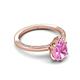 5 - Lucia 2.28 ctw Created Pink Sapphire Pear Shape (9x7 mm) Hidden Halo accented Natural Diamond Engagement Ring  