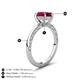 4 - Lucia 2.68 ctw Created Ruby Pear Shape (9x7 mm) Hidden Halo accented Natural Diamond Engagement Ring  