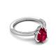 5 - Lucia 2.68 ctw Created Ruby Pear Shape (9x7 mm) Hidden Halo accented Natural Diamond Engagement Ring  