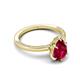 5 - Lucia 2.68 ctw Created Ruby Pear Shape (9x7 mm) Hidden Halo accented Natural Diamond Engagement Ring  